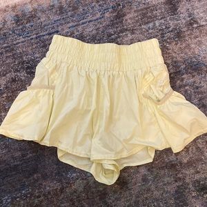 Free People Movement “get your flirt on” shorts in light yellow - size small